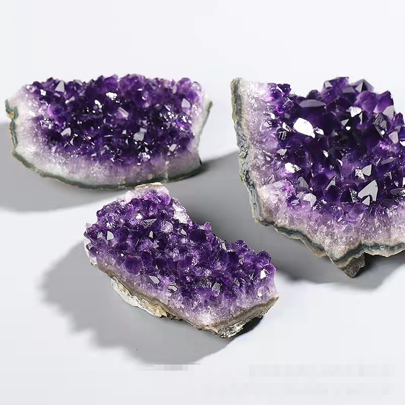 Cross-Border Spot Natural Amethyst Pieces Purple Vug Mineral Specimen Purple Wafer Crystal Cave Pieces Ornaments