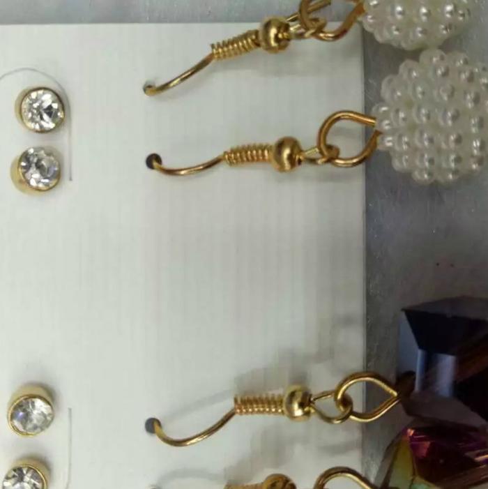Korea earrings with purple crystal two pairs of creative jewelry female