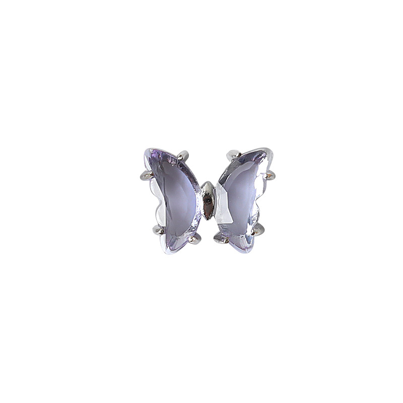 New Nail Beauty Butterfly Colorful Purple Champagne Crystal Butterfly Super Flash Hot Crystal Butterfly Ornament Wholesale