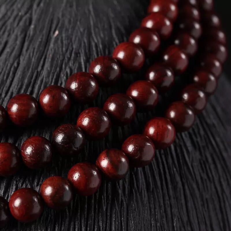 Natural Natural Laos red sour branch 108 buddhist beads blood sandalwood bracelet bracelet without staining hand beads jewelry