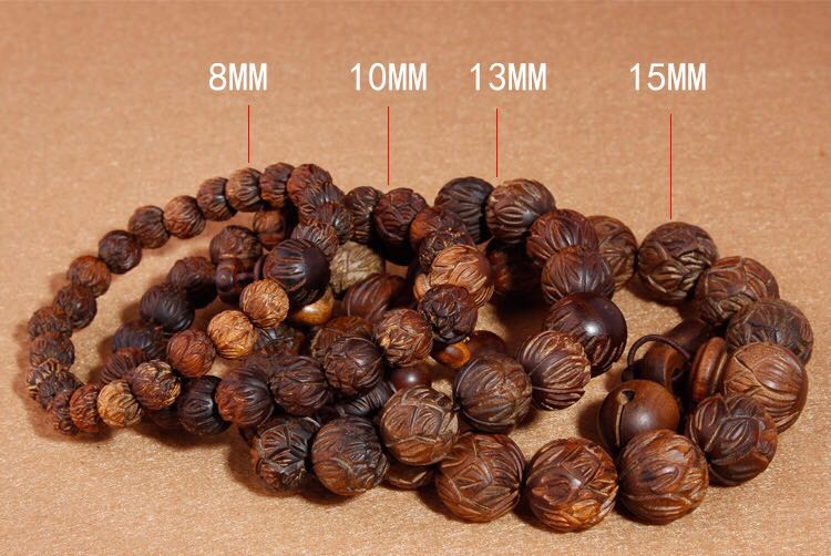 Authentic natural high - grade carved lotus camphor wood fish buddhist beads bracelet camphor wood hand string wooden buddhist beads jewelry for men and women