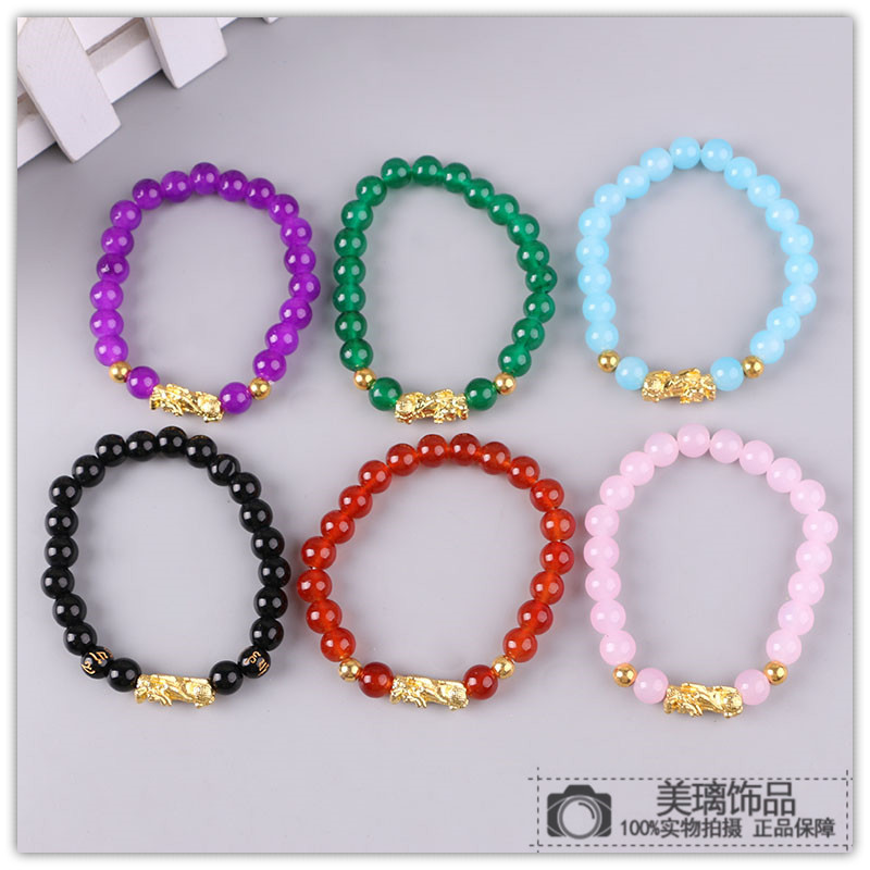 All kinds of female students imitation crystal bracelet qixi gold plating PI xiu hand string jewelry buddhist beads jewelry