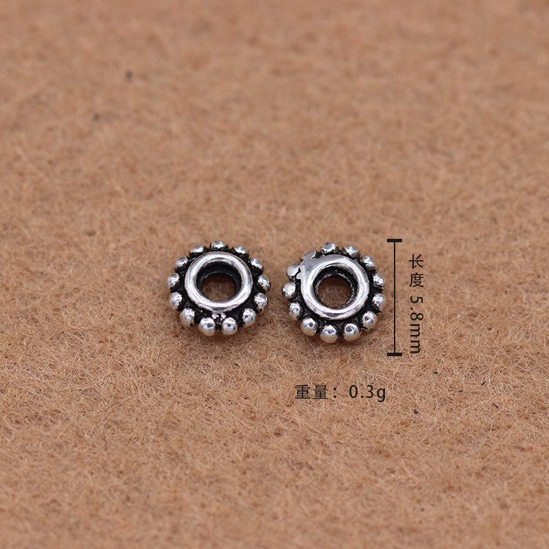 925 pure silver Thai silver small sepal pieces loose beads retro buddhist bead sepal pieces DIY beads material bracelet accessories