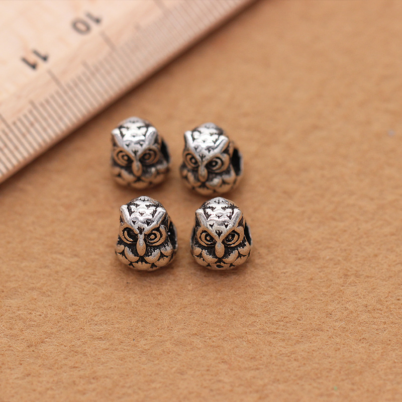 Manufacturers direct &amp; genuine diyS925 owl beads Diy buddhist beads crystal sterling silver accessories
