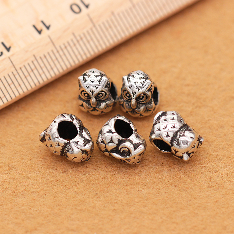 Manufacturers direct &amp; genuine diyS925 owl beads Diy buddhist beads crystal sterling silver accessories