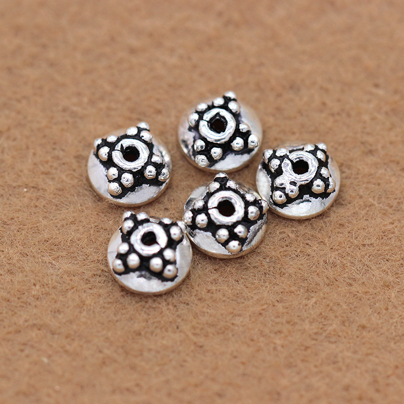 925 pure silver Thai silver beads loose beads vintage buddhist beads crystal partition pieces DIY beads material bracelet accessories 925 pure silver Thai silver beads loose beads vintage buddhist beads crystal partition pieces DIY beads material bracelet accessories
