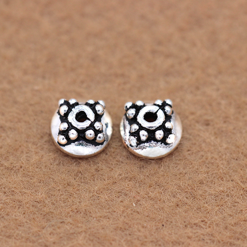 925 pure silver Thai silver beads loose beads vintage buddhist beads crystal partition pieces DIY beads material bracelet accessories 925 pure silver Thai silver beads loose beads vintage buddhist beads crystal partition pieces DIY beads material bracelet accessories