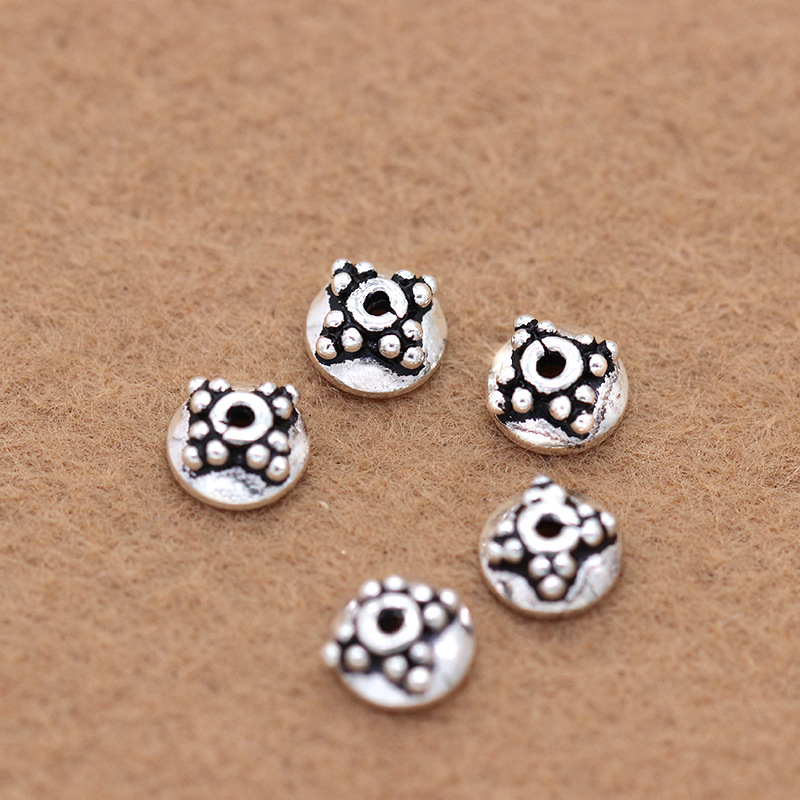 925 pure silver Thai silver beads loose beads vintage buddhist beads crystal partition pieces DIY beads material bracelet accessories 925 pure silver Thai silver beads loose beads vintage buddhist beads crystal partition pieces DIY beads material bracelet accessories