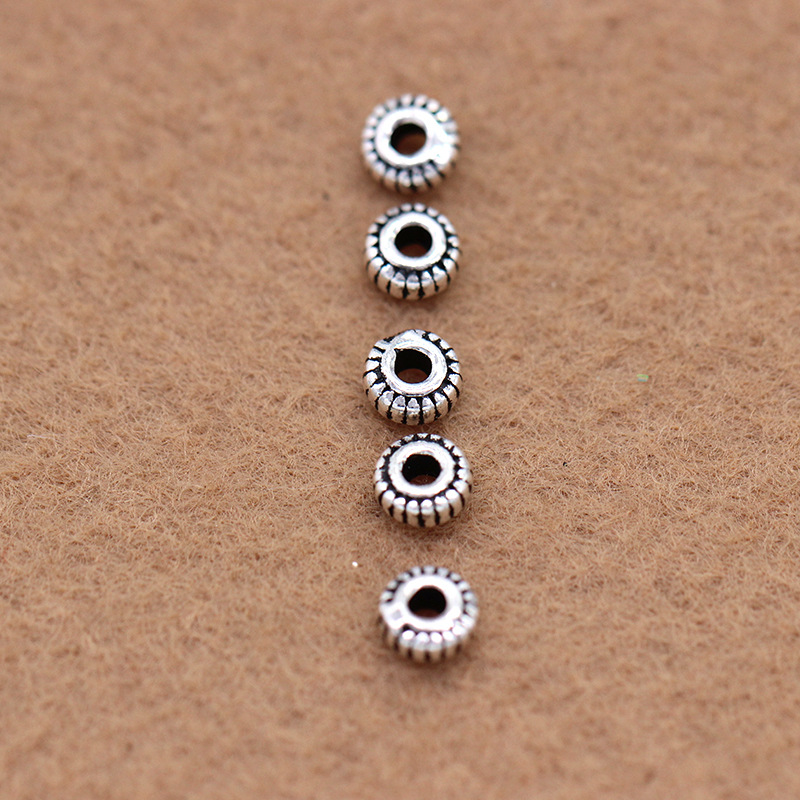 925 pure silver Thai silver beads loose beads vintage buddhist beads crystal partition pieces DIY beads material bracelet accessories