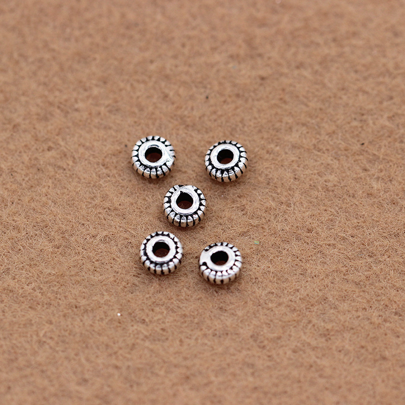 925 pure silver Thai silver beads loose beads vintage buddhist beads crystal partition pieces DIY beads material bracelet accessories 925 pure silver Thai silver beads loose beads vintage buddhist beads crystal partition pieces DIY beads material bracelet accessories
