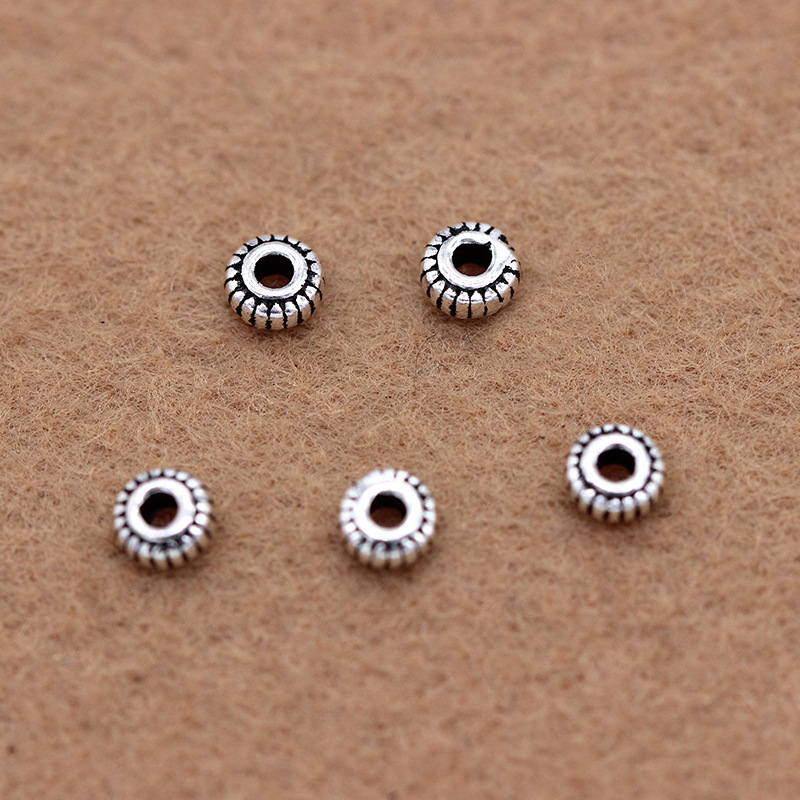 925 pure silver Thai silver beads loose beads vintage buddhist beads crystal partition pieces DIY beads material bracelet accessories 925 pure silver Thai silver beads loose beads vintage buddhist beads crystal partition pieces DIY beads material bracelet accessories