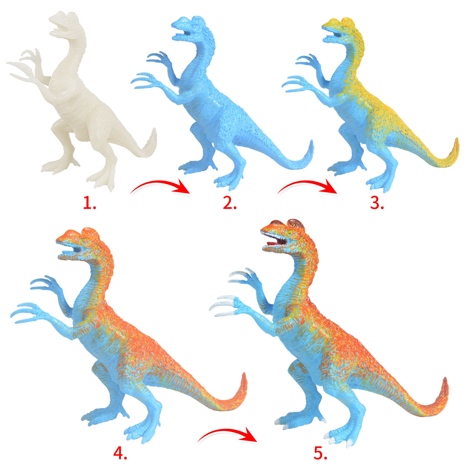 Cross-Border DIY Painted Dinosaur White Blank Model Graffiti Sword Dragon Dragon Painting Volcano Tree Stone Set Children's Toys