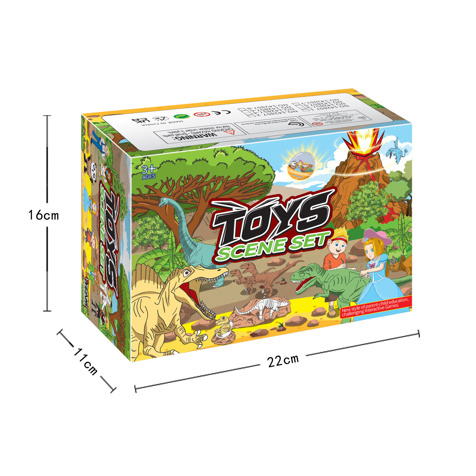 Cross-Border DIY Painted Dinosaur White Blank Model Graffiti Sword Dragon Dragon Painting Volcano Tree Stone Set Children's Toys