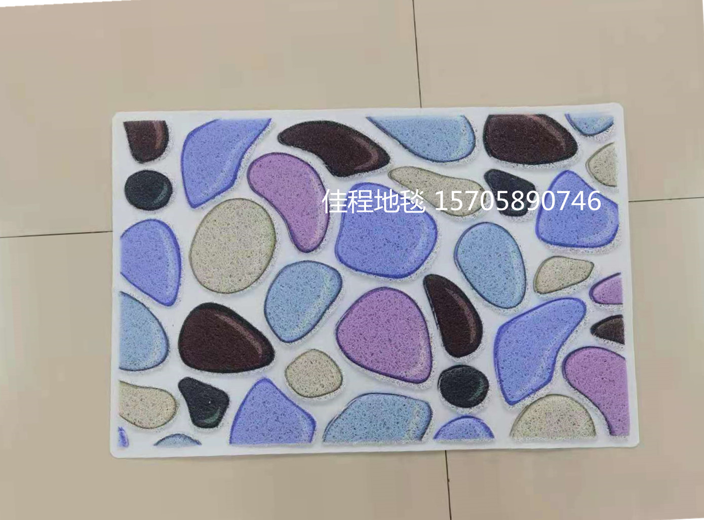 New 3D HD Spray Printing Floor Mat Three-Dimensional Stone Mat Three-Dimensional Simulation Pebble Non-Slip Mat Foot Mat