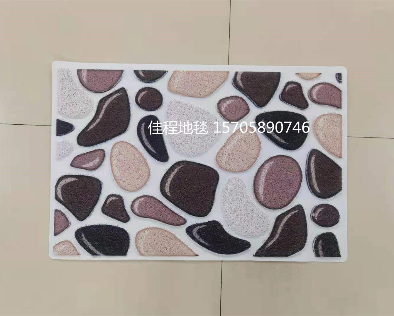 New 3D HD Spray Printing Floor Mat Three-Dimensional Stone Mat Three-Dimensional Simulation Pebble Non-Slip Mat Foot Mat