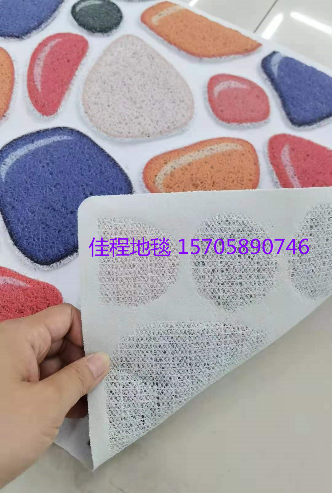 New 3D HD Spray Printing Floor Mat Three-Dimensional Stone Mat Three-Dimensional Simulation Pebble Non-Slip Mat Foot Mat