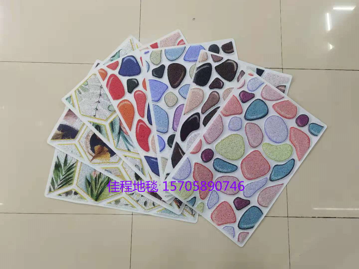 New 3D HD Spray Printing Floor Mat Three-Dimensional Stone Mat Three-Dimensional Simulation Pebble Non-Slip Mat Foot Mat