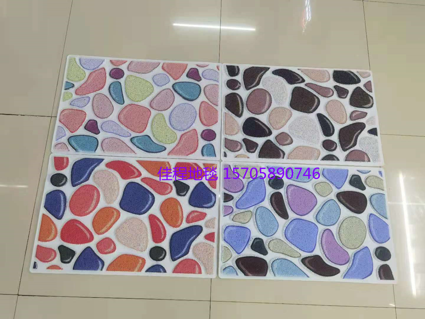 New 3D HD Spray Printing Floor Mat Three-Dimensional Stone Mat Three-Dimensional Simulation Pebble Non-Slip Mat Foot Mat