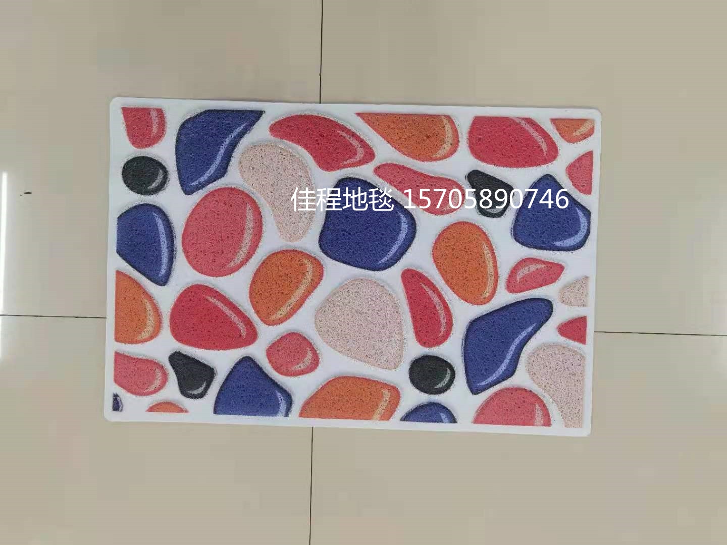 New 3D HD Spray Printing Floor Mat Three-Dimensional Stone Mat Three-Dimensional Simulation Pebble Non-Slip Mat Foot Mat