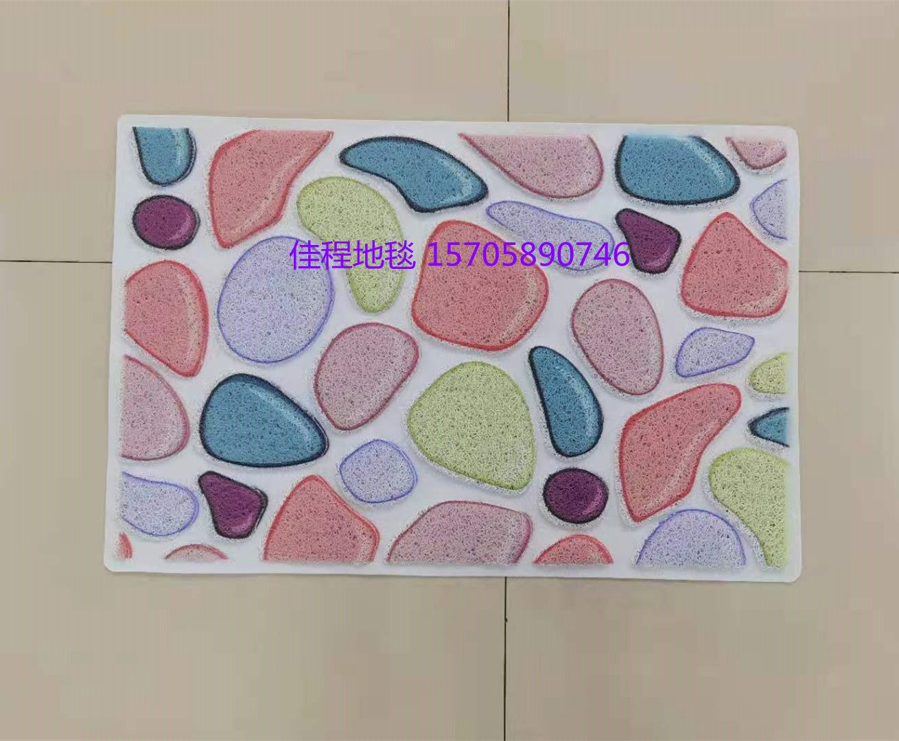 New 3D HD Spray Printing Floor Mat Three-Dimensional Stone Mat Three-Dimensional Simulation Pebble Non-Slip Mat Foot Mat