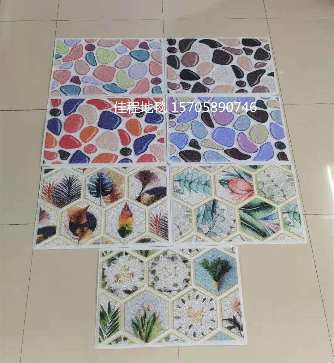 New 3D HD Spray Printing Floor Mat Three-Dimensional Stone Mat Three-Dimensional Simulation Pebble Non-Slip Mat Foot Mat