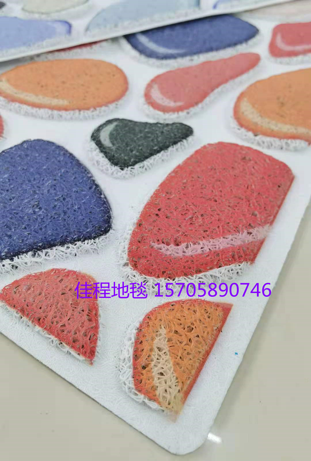 New 3D HD Spray Printing Floor Mat Three-Dimensional Stone Mat Three-Dimensional Simulation Pebble Non-Slip Mat Foot Mat
