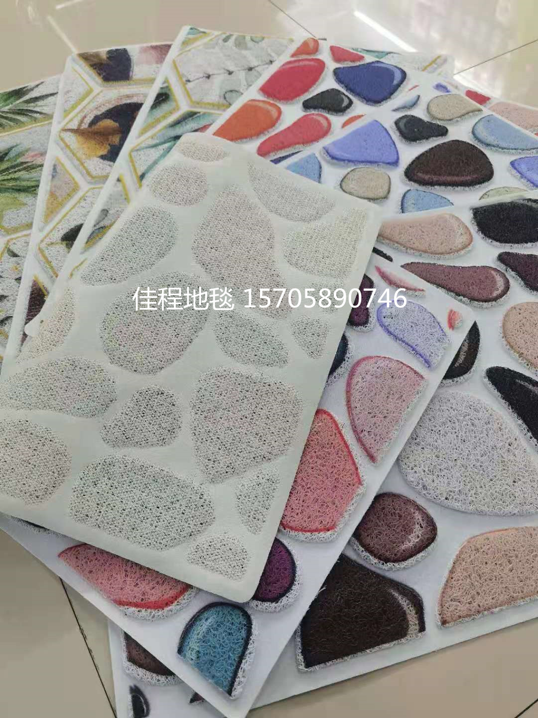 New 3D HD Spray Printing Floor Mat Three-Dimensional Stone Mat Three-Dimensional Simulation Pebble Non-Slip Mat Foot Mat
