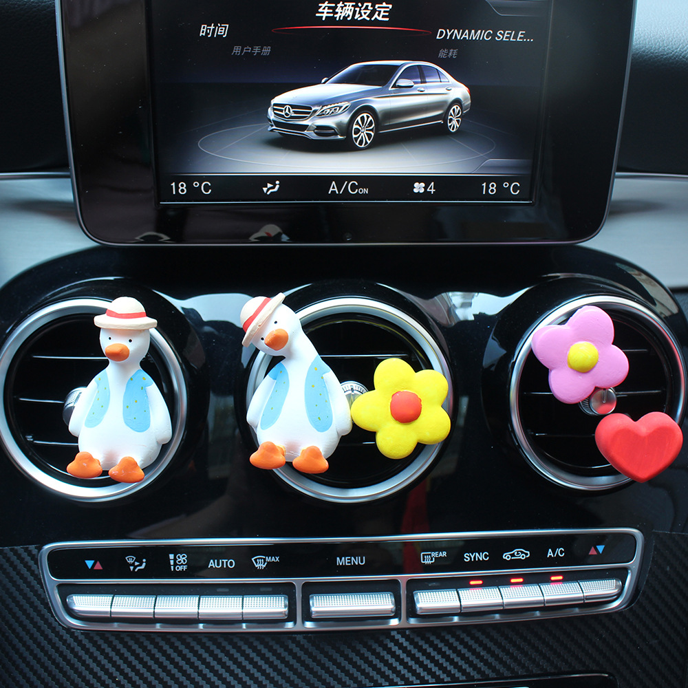 Perfume Cheering Duck Air Conditioner Air Outlet Car Interior Decoration Cute Ornaments Ins Wind inside Fragrant Stone