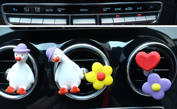 Perfume Cheering Duck Air Conditioner Air Outlet Car Interior Decoration Cute Ornaments Ins Wind inside Fragrant Stone