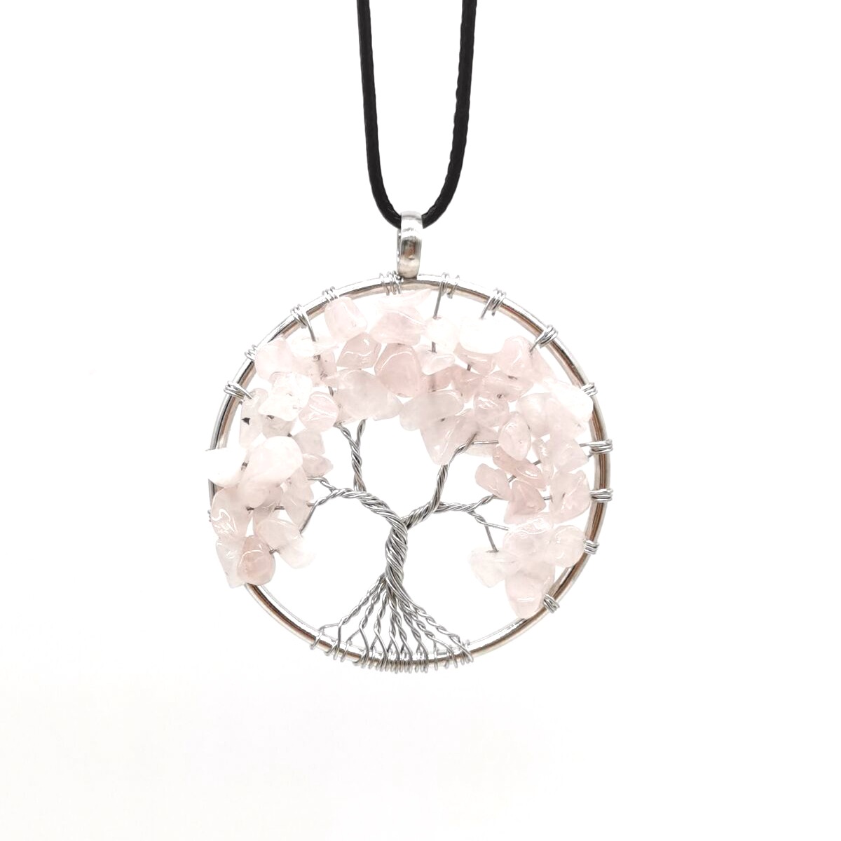 Foreign Trade Natural Gravel Crystal Lucky Tree Colorful Natural Stone Pachira Macrocarpa Necklace Factory Direct Sales