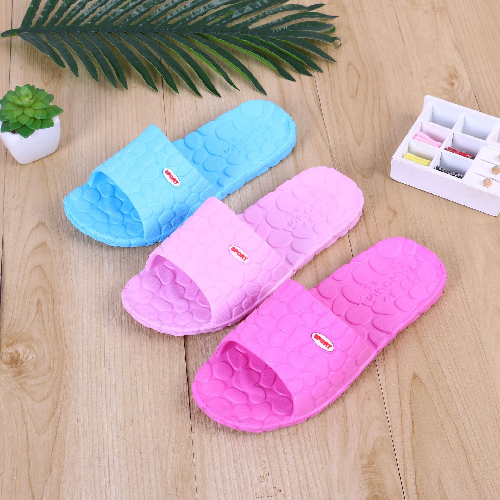 Women&#039;s Eva One-Time Molding Stone Pattern Indoor Home Silent Non-Slip Home Bath Women&#039;s Slippers in Stock Support 