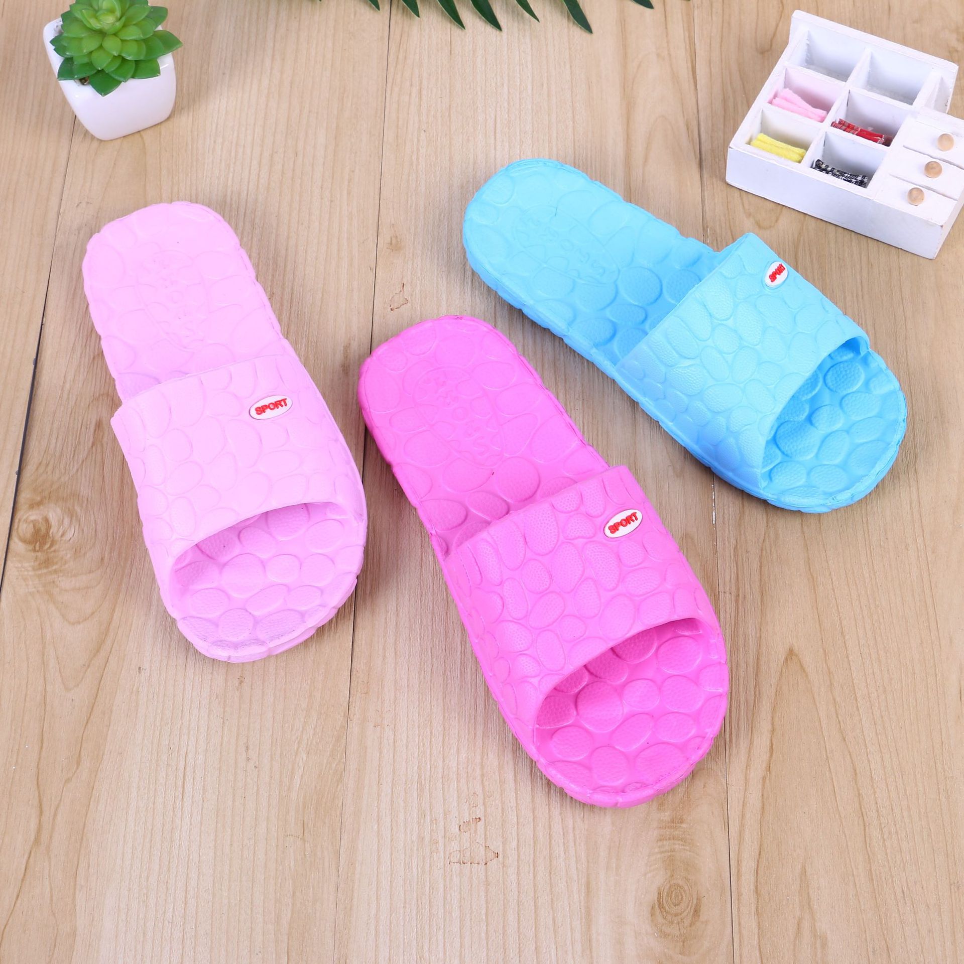 Women&#039;s Eva One-Time Molding Stone Pattern Indoor Home Silent Non-Slip Home Bath Women&#039;s Slippers in Stock Support 