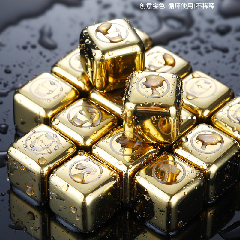 Stainless Steel Ice Cube 304 Metal Ice Stone Whisky Stone Ice Cube Fast Frozen Tool Ice Hockey Iron Ice Cube Iced
