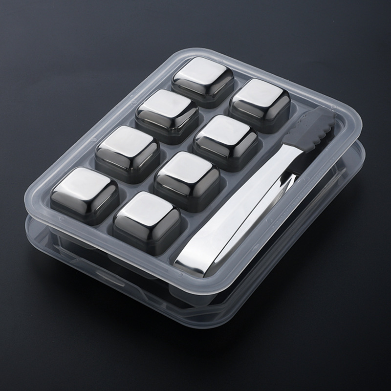 Stainless Steel Ice Cube 304 Metal Ice Stone Whisky Stone Ice Cube Fast Frozen Tool Ice Hockey Iron Ice Cube Iced
