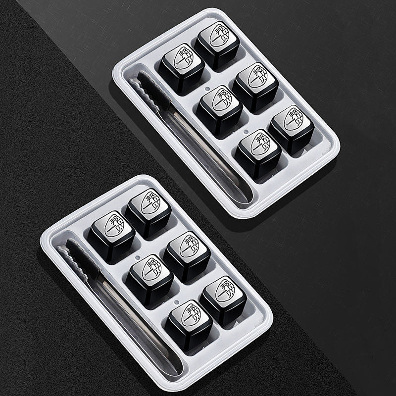 Stainless Steel Ice Cube 304 Metal Ice Stone Whisky Stone Ice Cube Fast Frozen Tool Ice Hockey Iron Ice Cube Iced