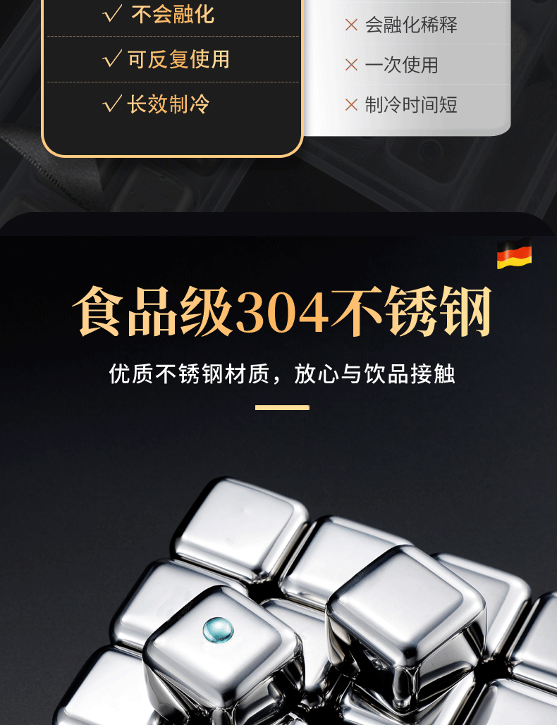 Stainless Steel Ice Cube 304 Metal Ice Stone Whisky Stone Ice Cube Fast Frozen Tool Ice Hockey Iron Ice Cube Iced Stainless Steel Ice Cube 304 Metal Ice Stone Whisky Stone Ice Cube Fast Frozen Tool Ice Hockey Iron Ice Cube Iced