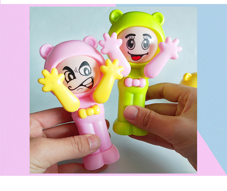 Tiktok Same Style Guess Boxing Face Changing Doll Toy Happy Rotary Table Stone Scissors Cloth Change Face Once Pressed
