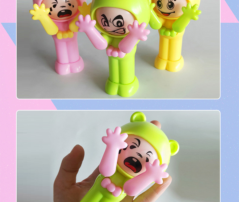 Tiktok Same Style Guess Boxing Face Changing Doll Toy Happy Rotary Table Stone Scissors Cloth Change Face Once Pressed