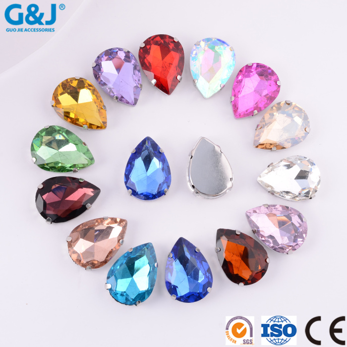 Water drop four-claw hand sewn stone hardware, diamond and shoe apparel DIY decorative materials Water drop four-claw hand sewn stone hardware, diamond and shoe apparel DIY decorative materials