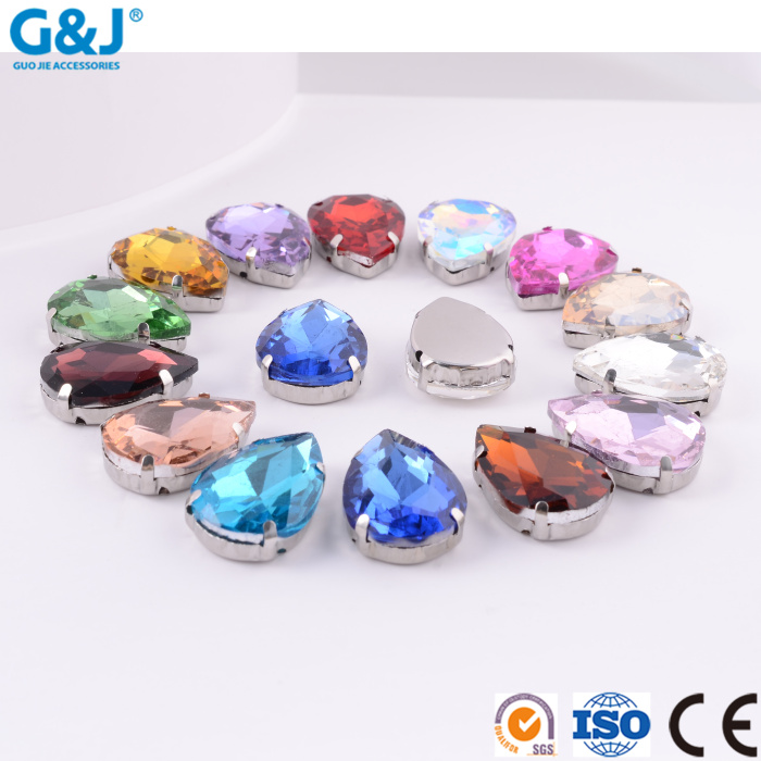 Water drop four-claw hand sewn stone hardware, diamond and shoe apparel DIY decorative materials Water drop four-claw hand sewn stone hardware, diamond and shoe apparel DIY decorative materials