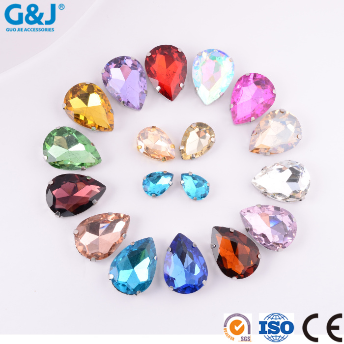 Water drop four-claw hand sewn stone hardware, diamond and shoe apparel DIY decorative materials Water drop four-claw hand sewn stone hardware, diamond and shoe apparel DIY decorative materials
