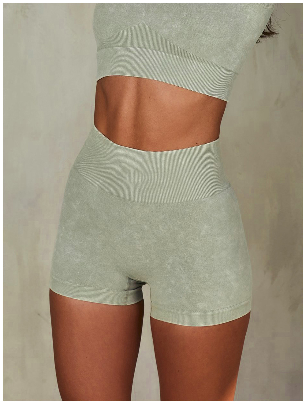 European and American Ins Yoga Suit Stone Washed Imitation Denim Yoga Bra Set High Waist Workout Seamless Yoga Suit for Women