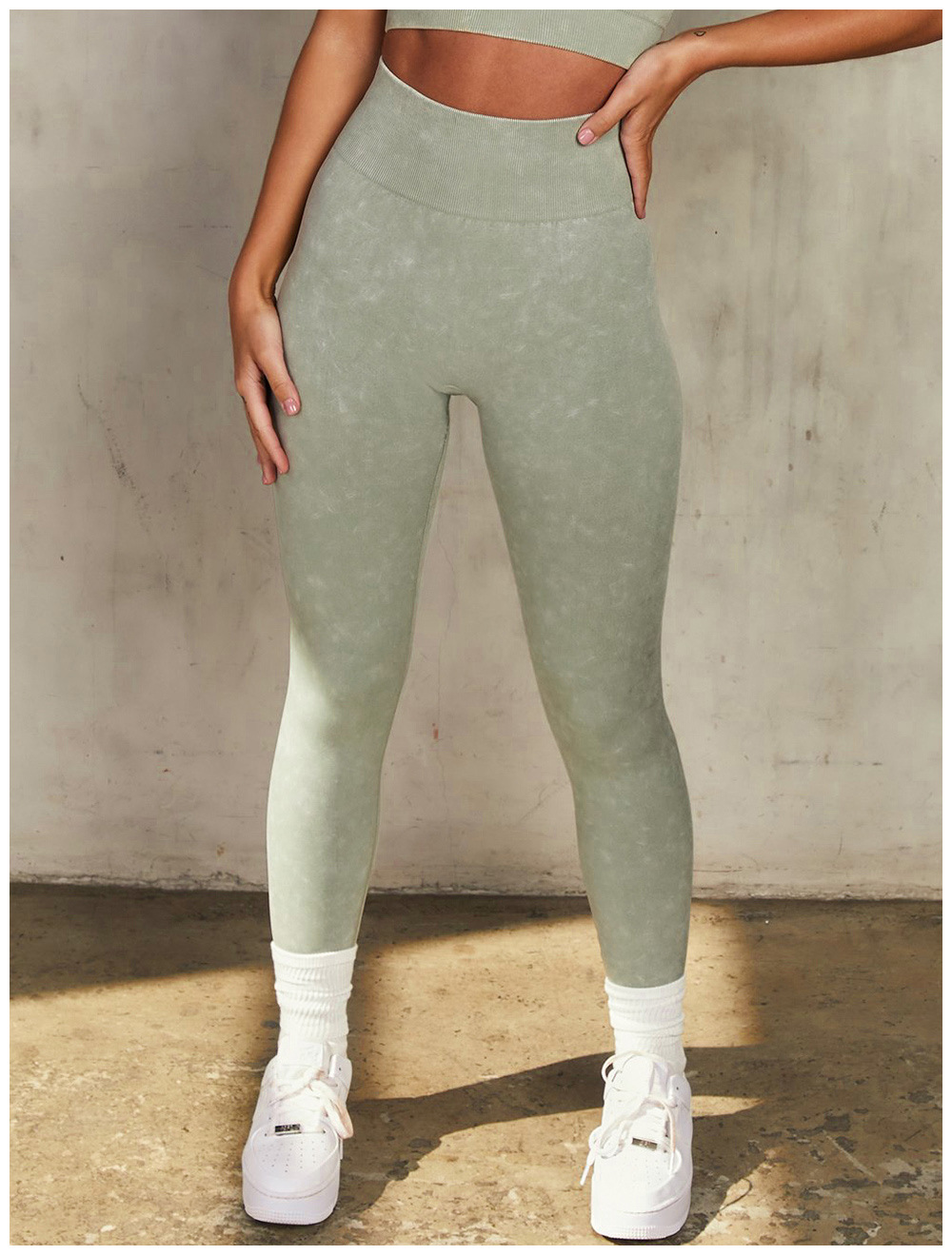 European and American Ins Yoga Suit Stone Washed Imitation Denim Yoga Bra Set High Waist Workout Seamless Yoga Suit for Women