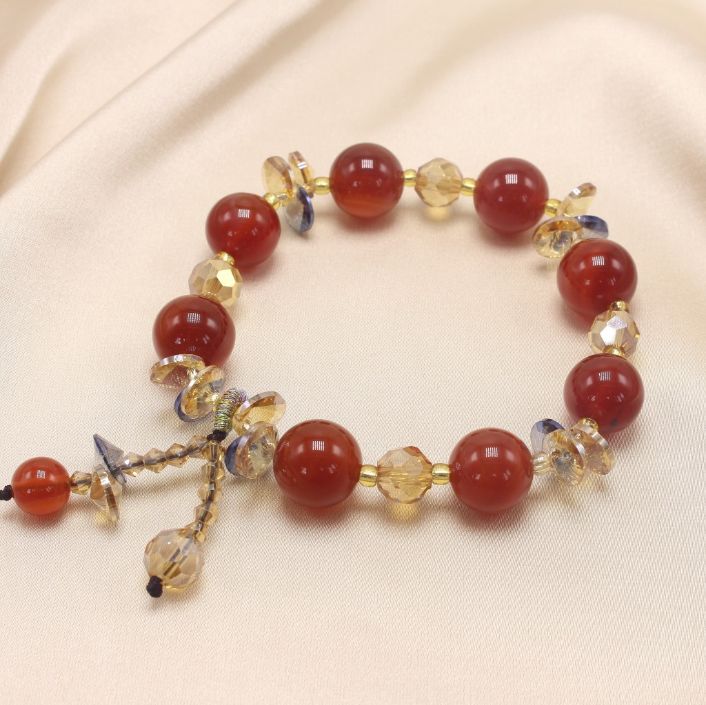INS Style Green Agate Red Agate Bracelet Bracelet Men and Women Sweet Temperamental Bracelet Simple Birthday Gift Bracelet