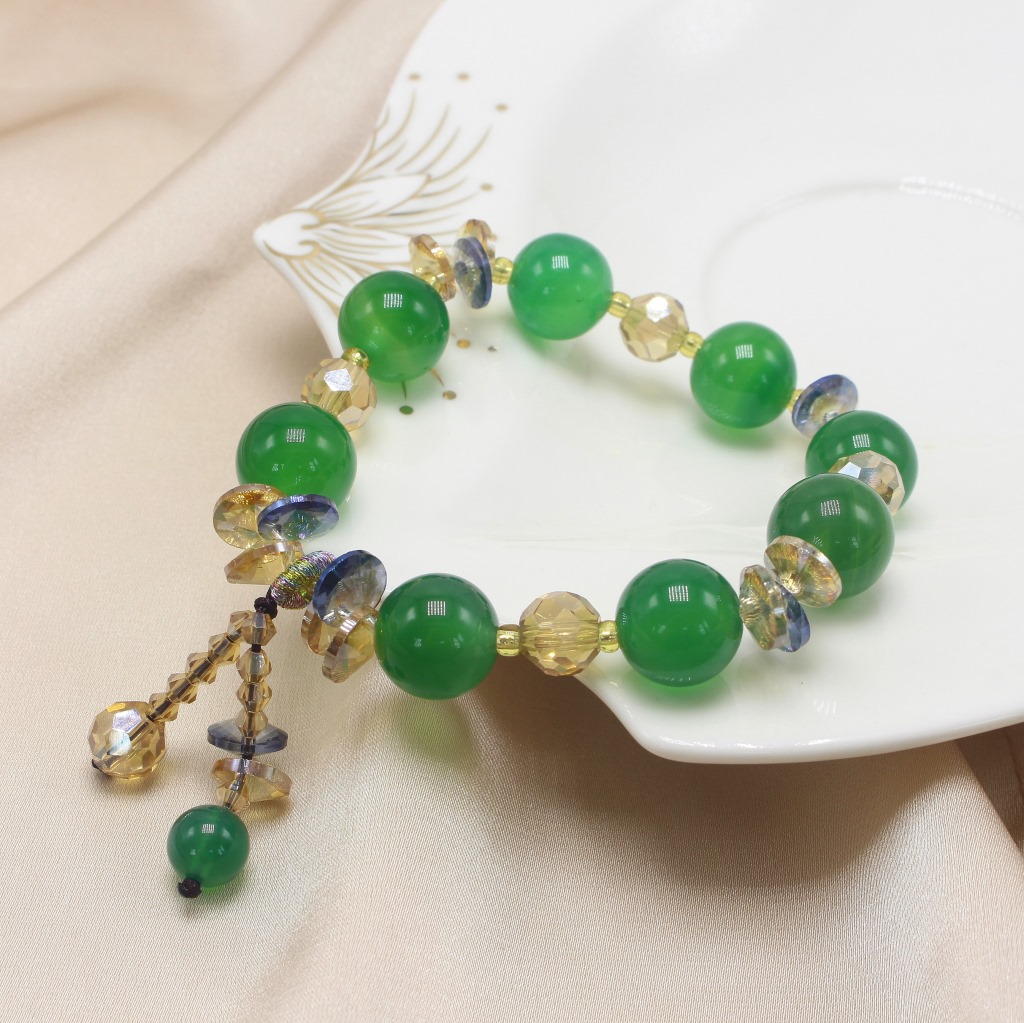 INS Style Green Agate Red Agate Bracelet Bracelet Men and Women Sweet Temperamental Bracelet Simple Birthday Gift Bracelet