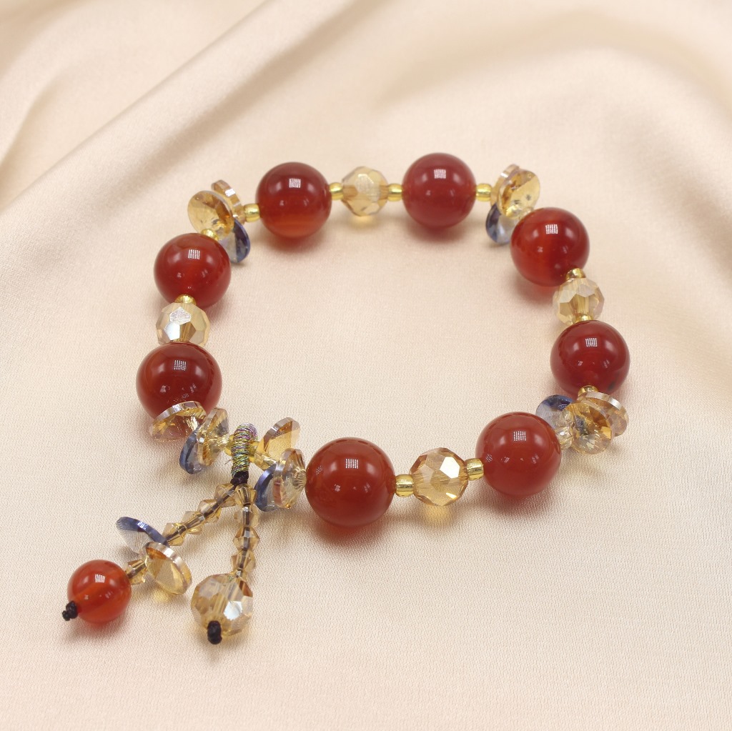 INS Style Green Agate Red Agate Bracelet Bracelet Men and Women Sweet Temperamental Bracelet Simple Birthday Gift Bracelet