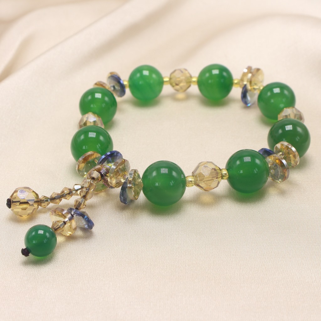 INS Style Green Agate Red Agate Bracelet Bracelet Men and Women Sweet Temperamental Bracelet Simple Birthday Gift Bracelet