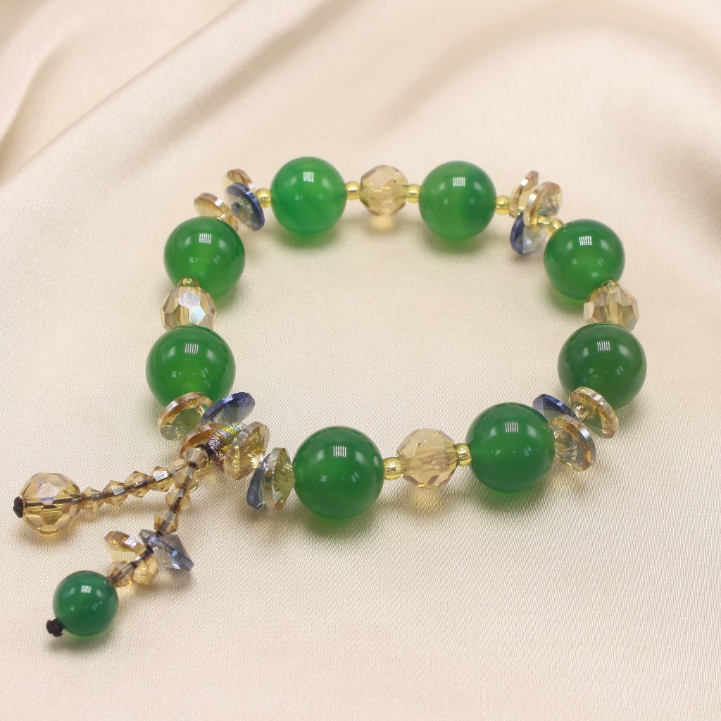 INS Style Green Agate Red Agate Bracelet Bracelet Men and Women Sweet Temperamental Bracelet Simple Birthday Gift Bracelet