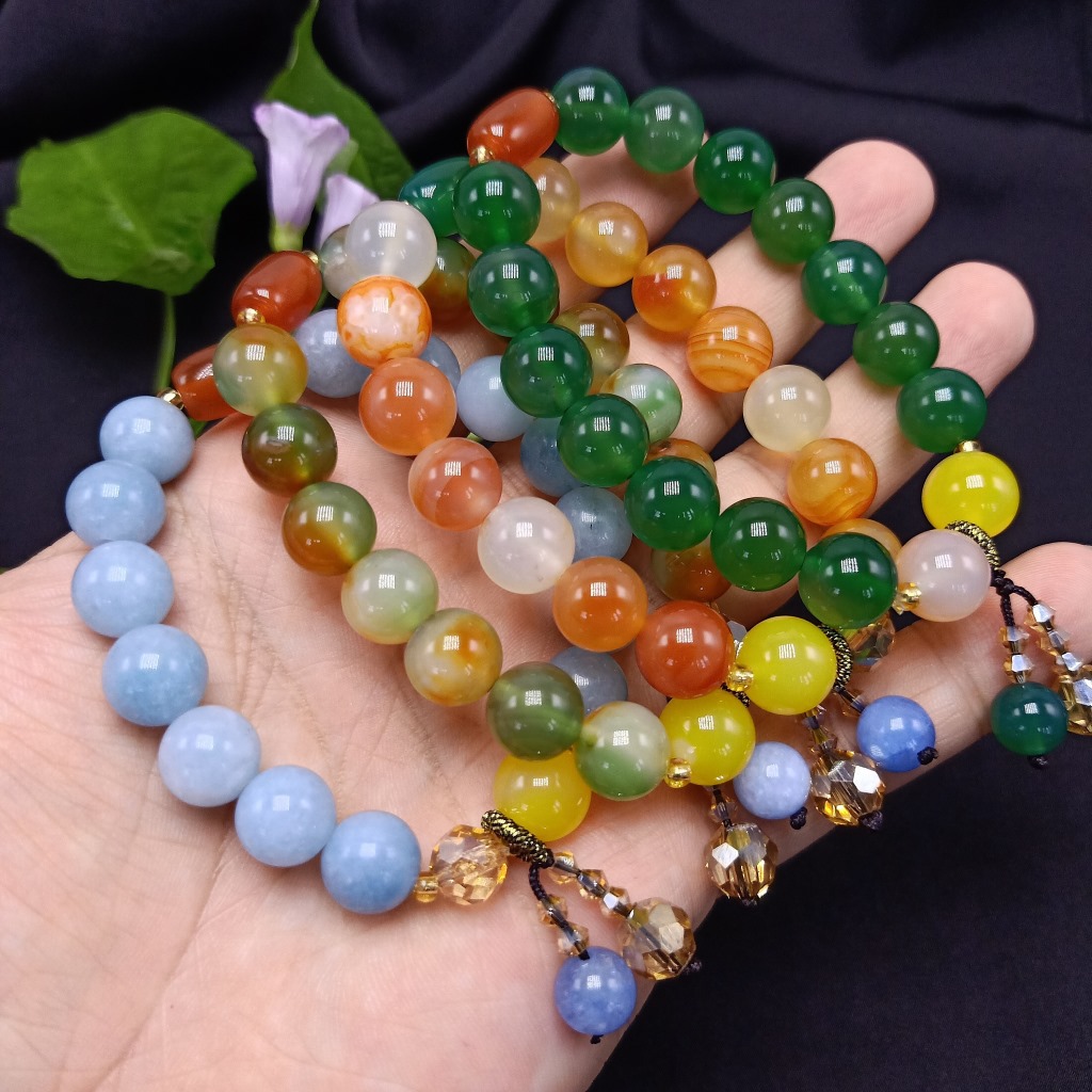 10mm Peacock Agate Bracelet Female Red Agate Bracelet Jewelry Hand Jewelry Girlfriend Gifts Online Live Supply