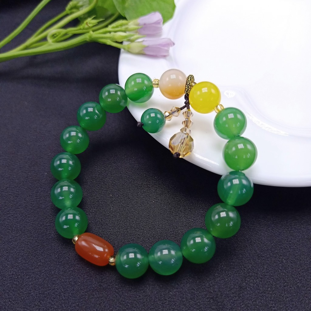 10mm Peacock Agate Bracelet Female Red Agate Bracelet Jewelry Hand Jewelry Girlfriend Gifts Online Live Supply